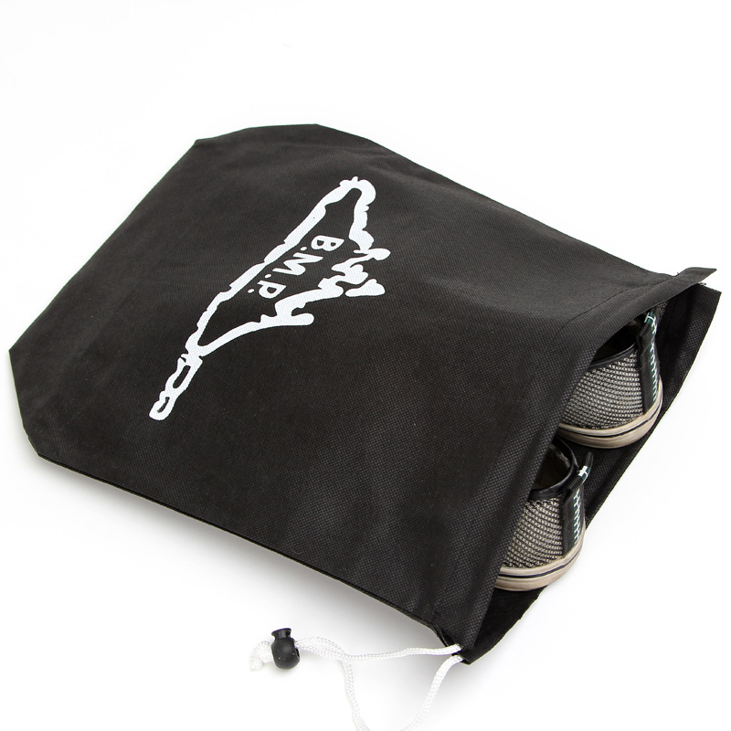 BMP黑色無紡布束口袋/收口袋/抽繩袋/鞋子防塵袋/大號收納袋