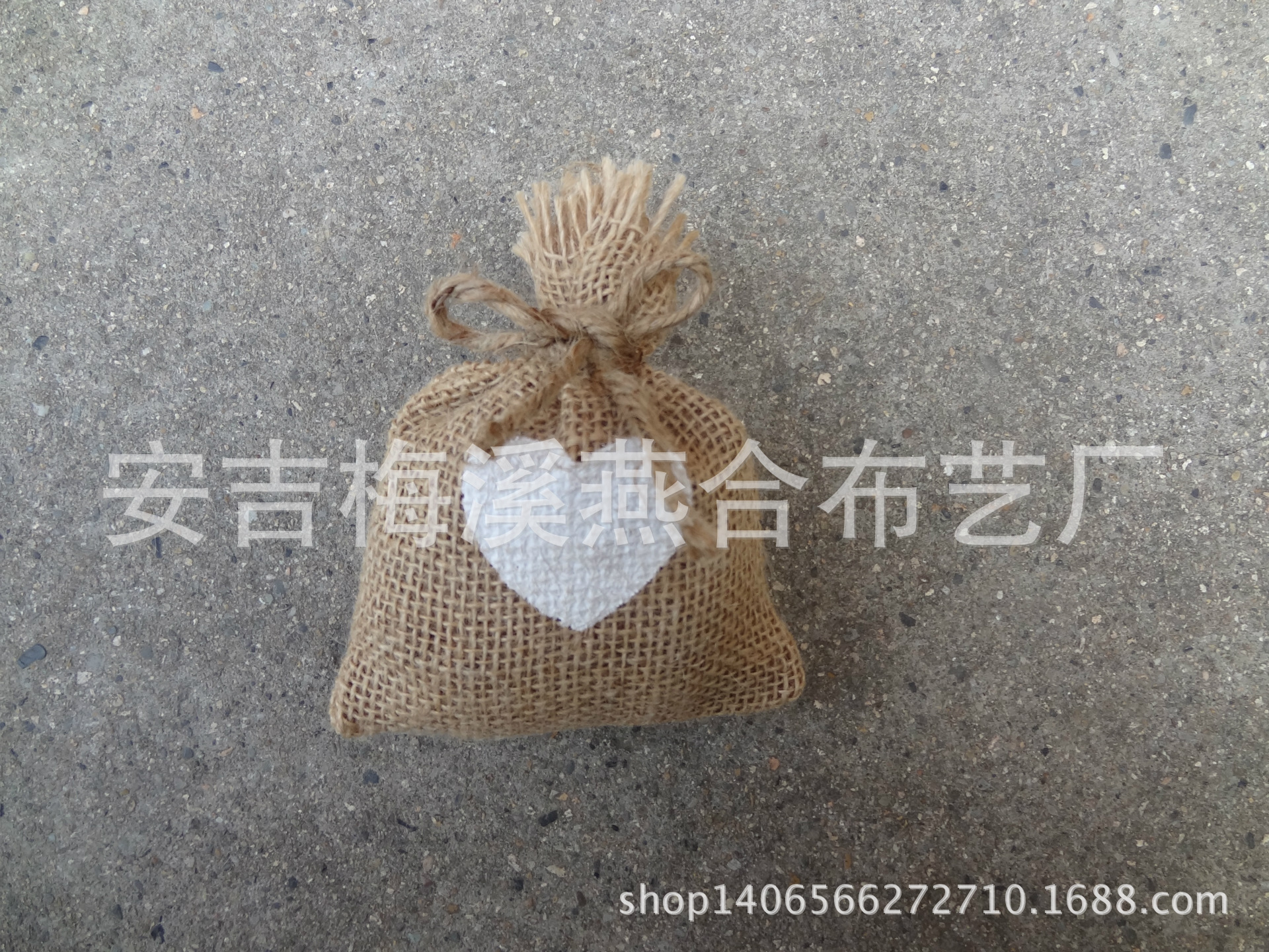 工艺品厂家[长期供应]婚庆用毛口印花麻布袋[糖果装饰]麻布喜糖袋