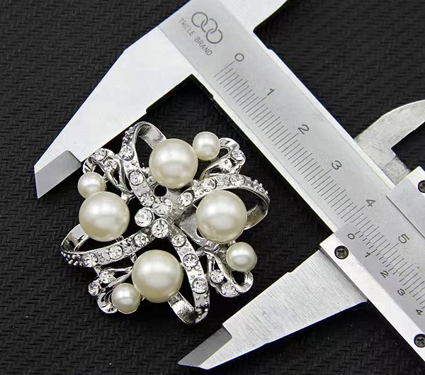 Korean version alloy plating brooch (White Pearl Aa002-A)NHDR1845-White Pearl Aa002-A
