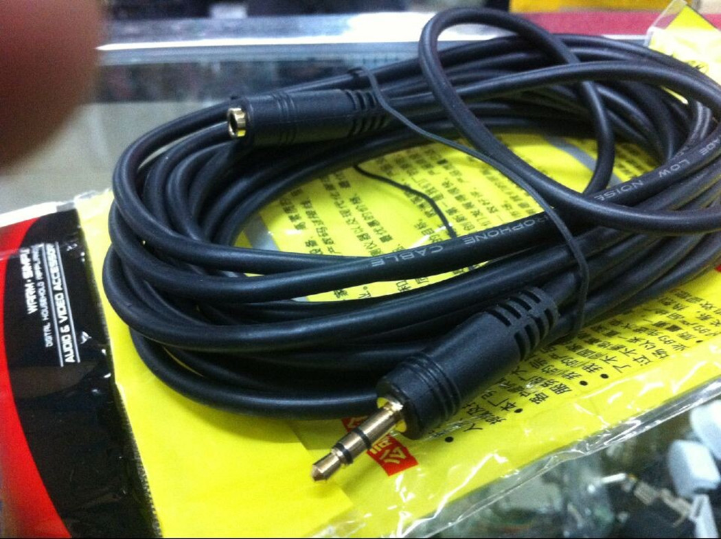 厂家直供5米达隆七六格全铜镀金立体声音频延长线3.5耳机延长线