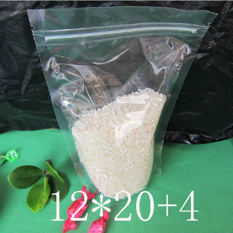 12*20+4cm自封袋 透明自立骨袋 食品干果包装袋 花草茶夹链袋 1个