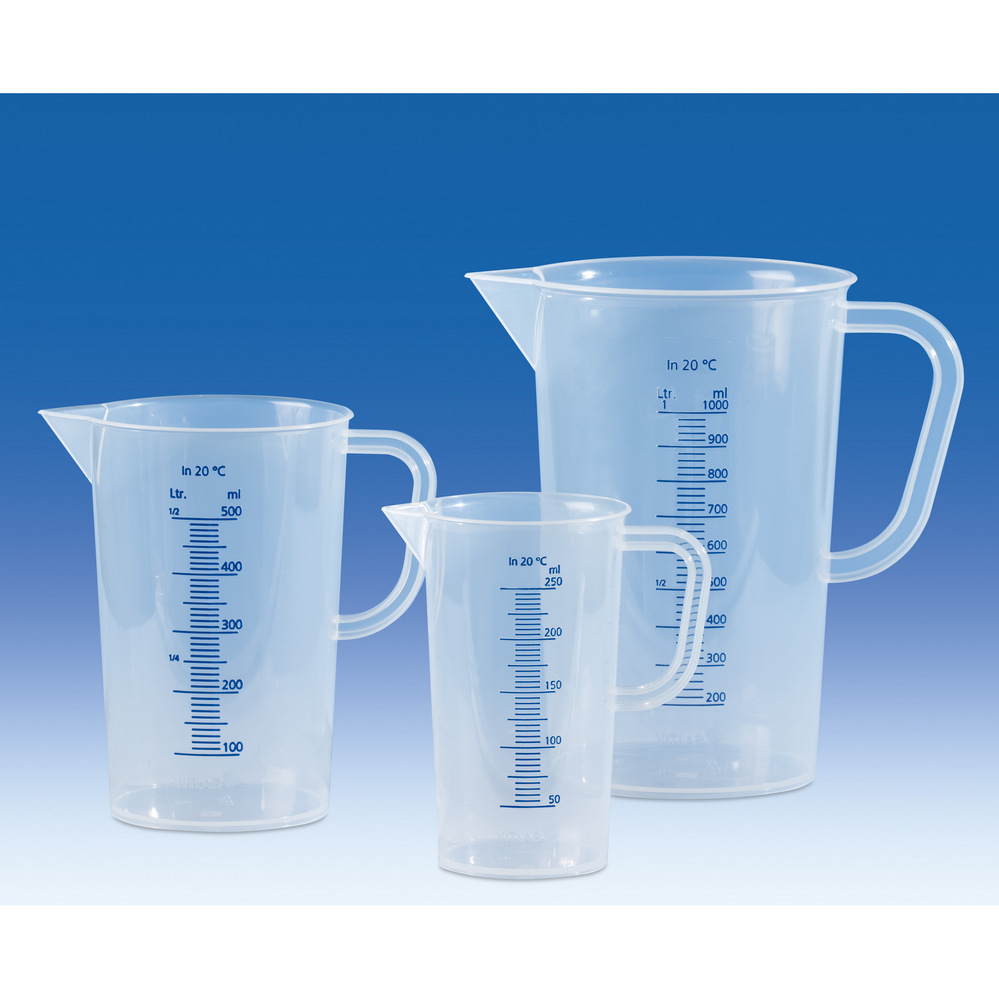 德国VITLAB PP蓝色刻度 带柄烧杯 现货促销