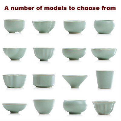 琦轩源正品汝瓷茶杯 茶具品茗杯 汝窑茶具蝉翼开片可养  小品杯