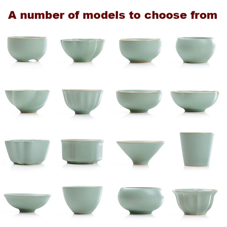 琦轩源正品汝瓷茶杯 茶具品茗杯 汝窑茶具蝉翼开片可养  小品杯