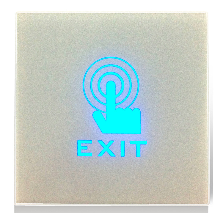 C2暗装触摸门禁开关 白色按钮 有背光灯出门触摸开关 86型开关