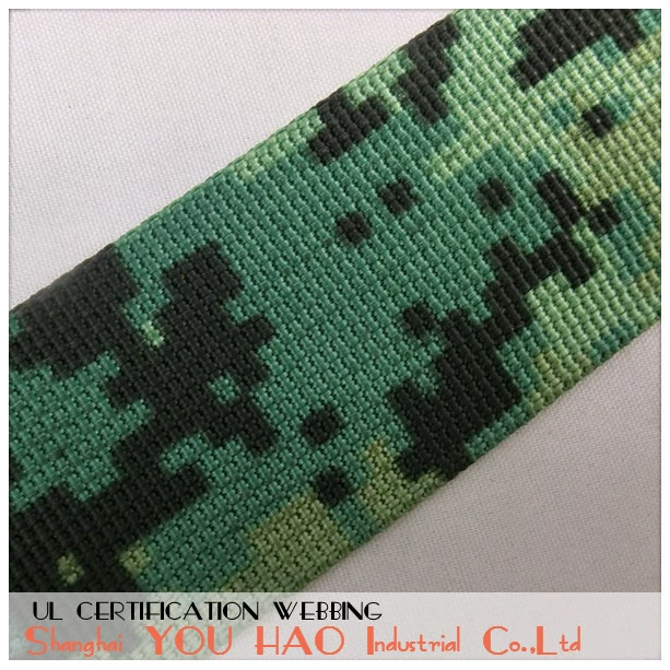 Лента нейлона ленты Мешка ленты печатания Камуфлирования ленты Камуфлирования зеленого цвета армии 3,8 cm