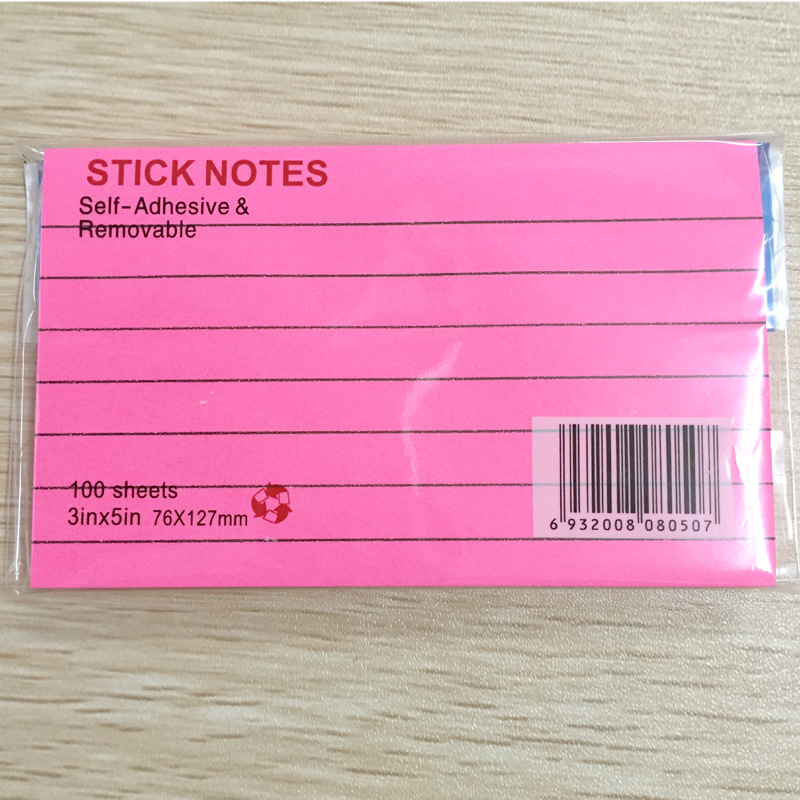 Notas adhesivas fluorescentes 76×127mm, coloridas y portátiles.