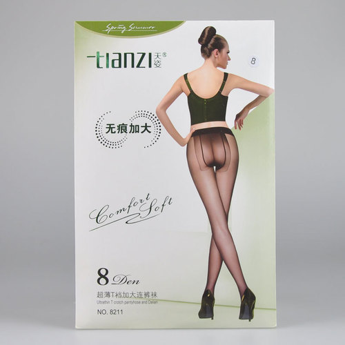 Tianzi wholesale 8D ultra-thin translucent T-crotch with crotch and seamless enlarged pantyhose stockings 8211