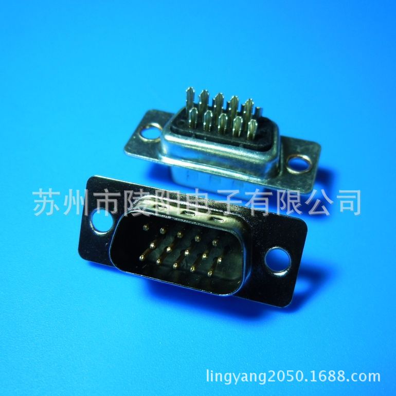 DB 15P公焊线/三排针/黑胶/简易镀金