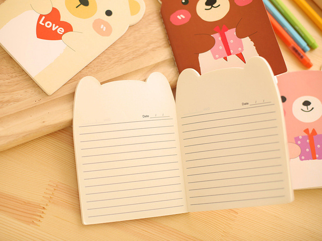 T Korean Creative Stationery Cute Bear Notebook Small Animal Notepad Cartoon Portable Book Student Prize display picture 3