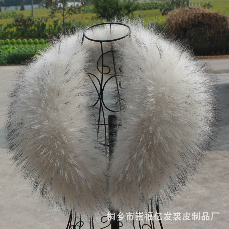 白色貉子毛青果领貉子毛领厂家销售2015热卖爆款加工预定狐狸毛领|ms