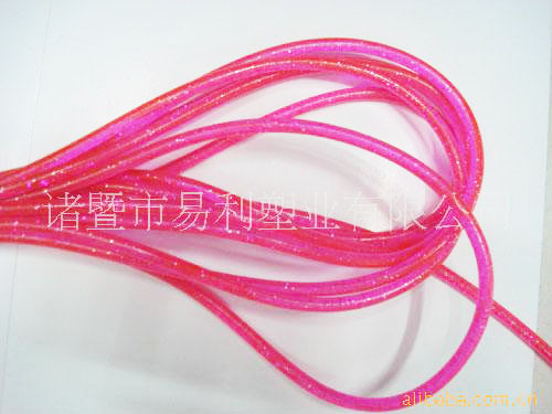 供应穿线塑料胶管 供应彩穿线塑料绳 饰品玩具箱包 辅料塑料胶管
