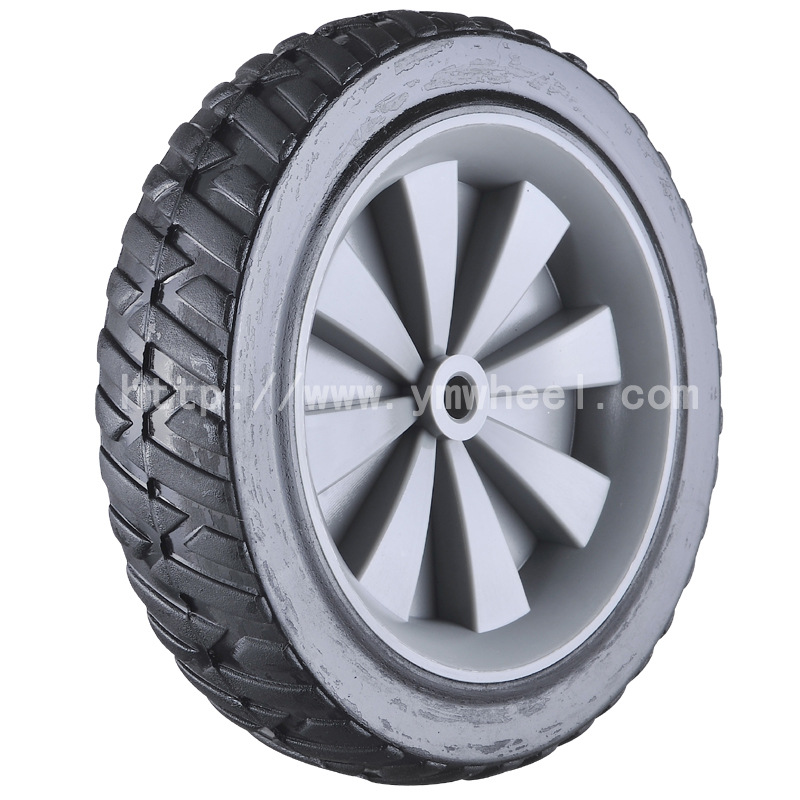 厂家供应7寸实心橡胶轮 半空心橡胶工具箱轮子