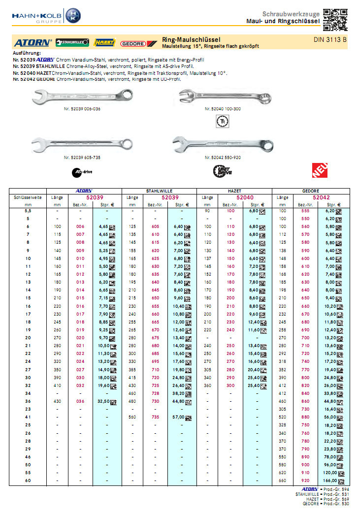 哈恩库博 加长开口梅花扳手 梅花扳手组套