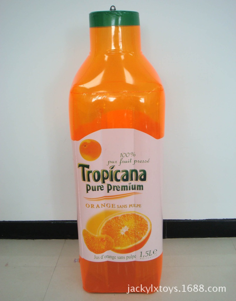 厂家直销出口欧美充气瓶 PVC充气啤酒瓶 充气啤酒瓶 充气可乐瓶