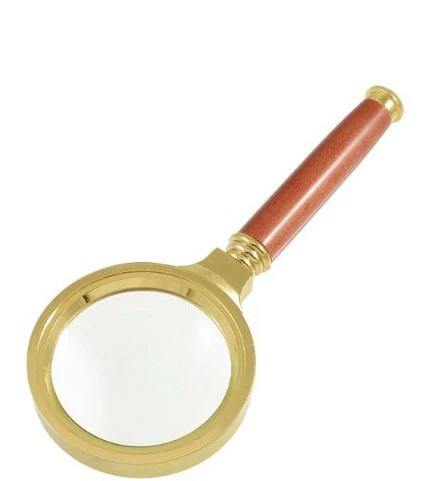 60 мм ручка из искусственного красного дерева для пожилых студентов, чтение 5x пластиковая рамка, стеклянная линза высокой четкости, ручное увеличительное стекло