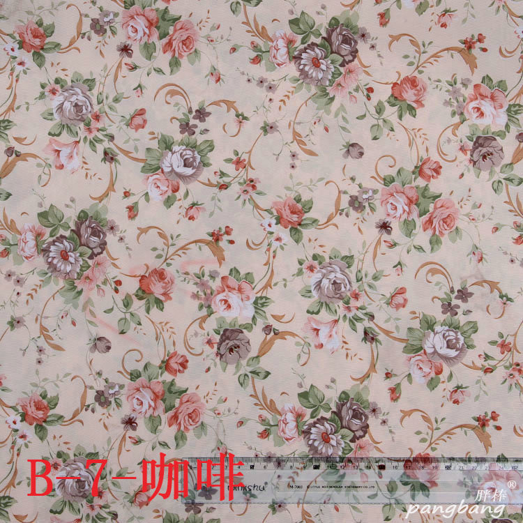 现货供应芭比公仔热转移印花布 浅咖啡色布娃娃裙子玩具印花布料|ru