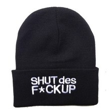 外贸爆款 SHUT DES F*CKUP 嘻哈男女毛线帽子针织帽冷帽 可订做