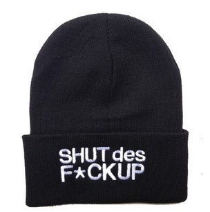 外贸爆款 SHUT DES F*CKUP 嘻哈男女毛线帽子针织帽冷帽 可订做