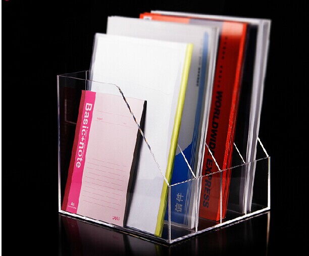 办公桌面文件架亚克力资料架透明文件夹 资料盒厂家订做