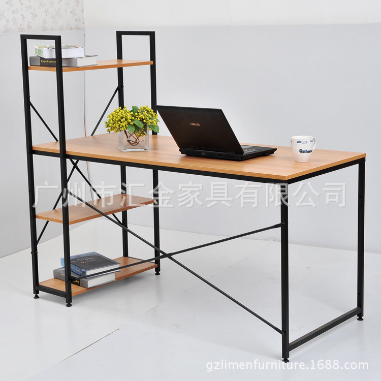 Factory Hot-selling Simple Steel Board Type with Bookshelf Combination Screws Embedded Computer Desk Can Be Customized and Extended
