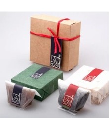 烘焙包裝 中秋月餅紅藍.傳統圖案.長條形封口貼裝飾貼紙 6枚入