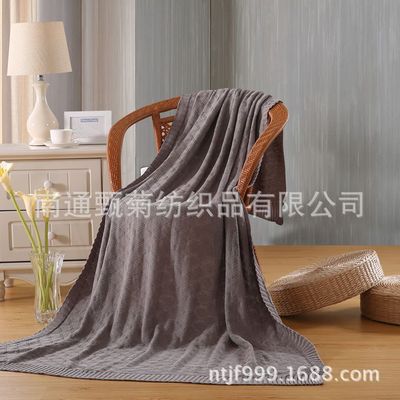 厂家直销 全棉针织毯子 沙发线毯 婴儿毛毯团购价不起球不掉毛|ru