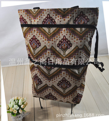 factory Direct selling portable oxford pulley fold Shopping Cart gift Shopping bag Storage bag