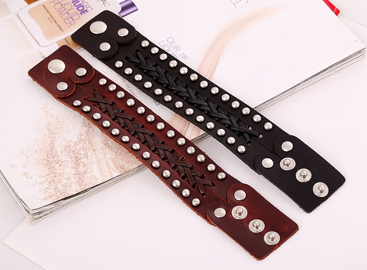 Vintage woven bracelet new menu0027s bracelet wide leather cowhide bracelet