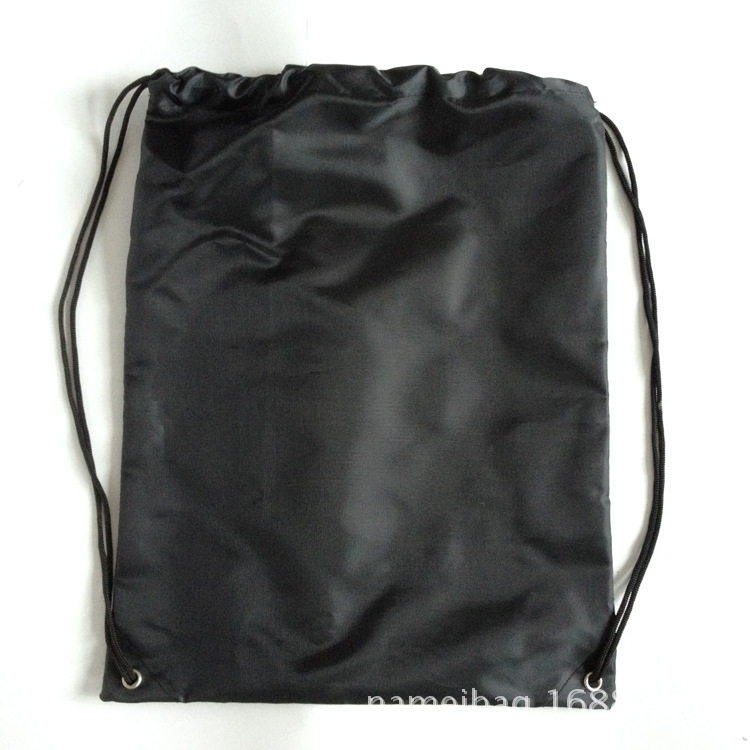 直接厂家定做牛津束口袋 210D防水抽绳鞋袋 黑色双边拉绳束口袋