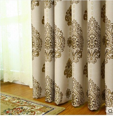 new pattern Shades Factory Direct selling high-grade European style Linen Jacquard weave Cotton and hemp curtain wholesale machining