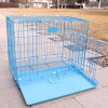 Black dog cage pet domain folding pet cage big medium -sized iron wire cage dog cage rabbit cage cat cage with tray