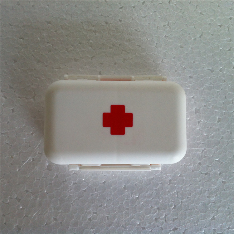 红十字6格密封小药盒 塑料收纳药盒 家居用品塑料盒