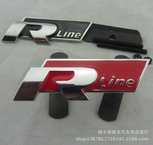 适用于大众Rline金属改装装饰标 Rline金属中网标 金属改装中网标