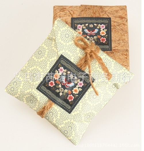 古典优雅刺绣感蝴蝶花月饼装饰贴  封口贴 6枚