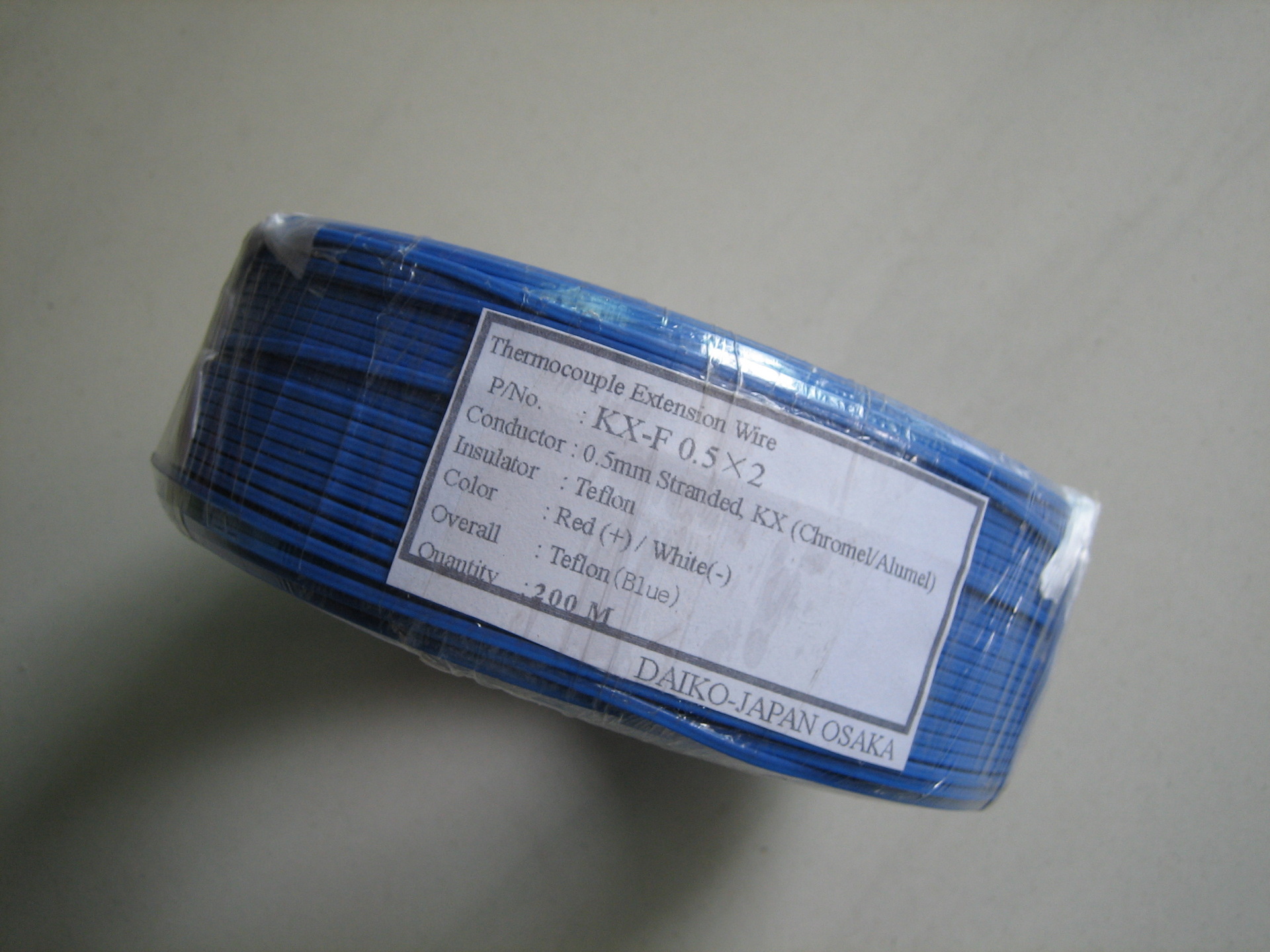 台湾特氟龙PTFE测温线高温补偿导线KH-F0.5*2兰色0.2*7*2厂家直销