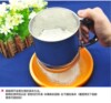 Stainless steel large manual cup-type flour sieve sugar powder device hand-held cocoa powder three-layer sieve baking tool