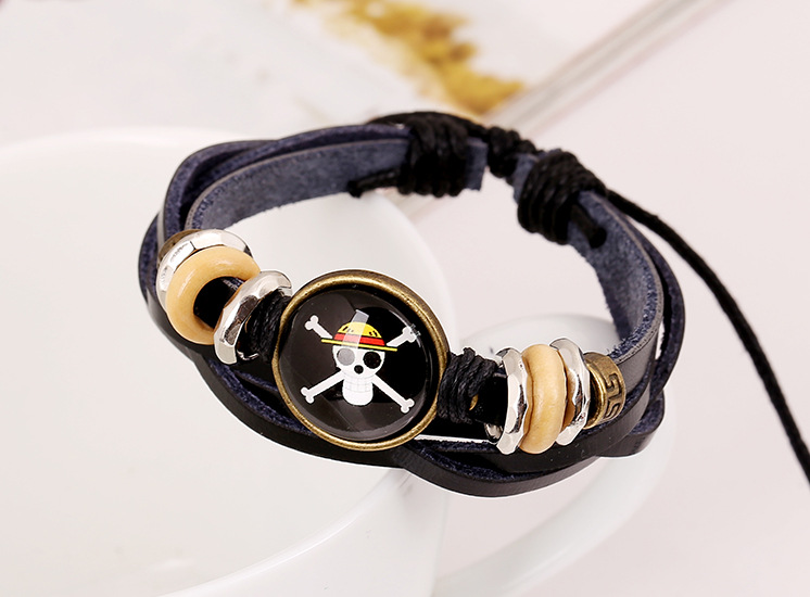 New bracelet beaded leather bracelet wholesale retro bracelet time gem leather bracelet