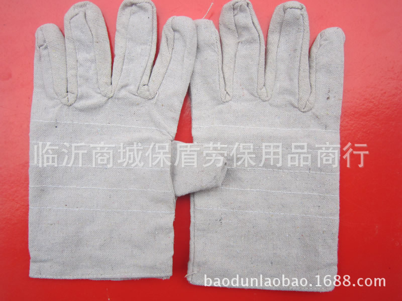 丙布全帆布电焊手套 劳保/ 焊工手套 耐磨手套 防护手套