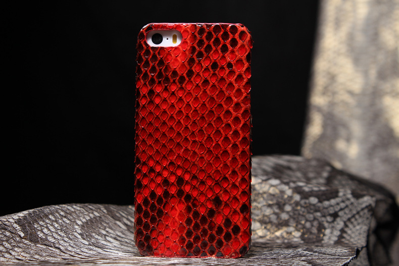 i-idea Handmade Luxury Genuine Real Python Snake Back Skin Leather Case Cove for Apple iPhone SE/5S/5