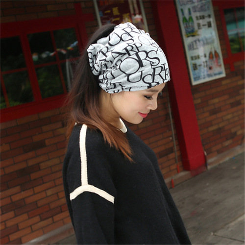 Double Fleece-Like Letter Headscarf Multifunctional Bonnet for Postpartum Mothers, Windproof Street Dance Hat