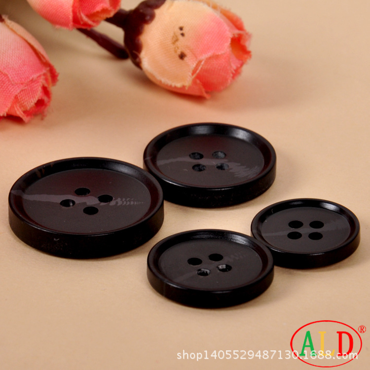 High -grade resin button natural imitation cattle button black suit…