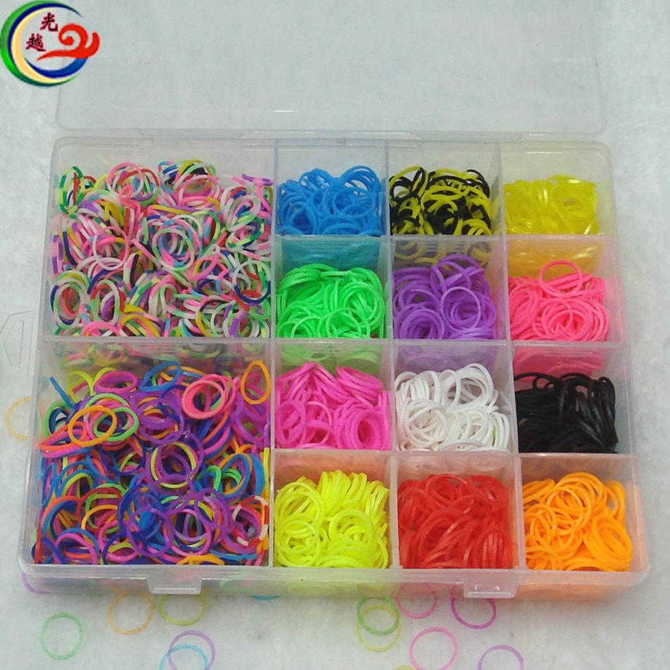 Big capacious hair rope, rainbow woven bracelet, 14 cells, handmade, 3400 pieces