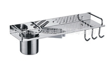 SUS304不锈钢带杆带钩单杯刀架 厨房多功能置物架 调料收纳挂件