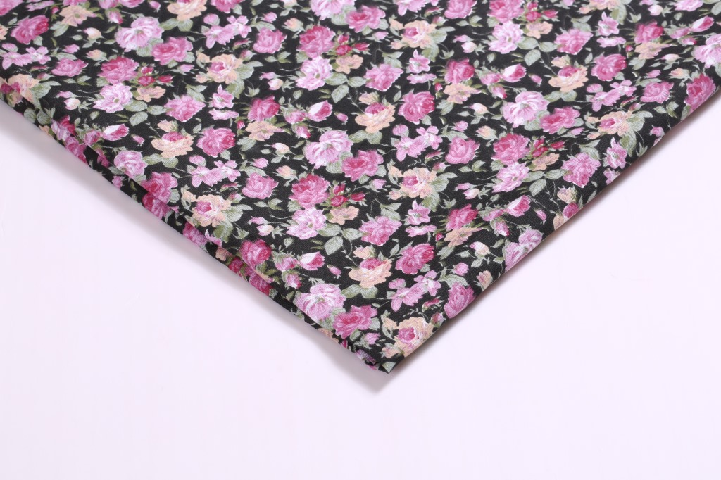 Supply printed polyester cloth printed fabric sequins to open peony polyester fabric
