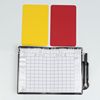 Football referee red yellow card red card yellow card folding with pen and paper with leather case