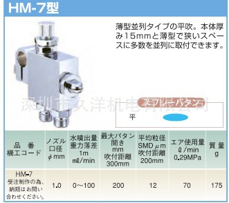 日本LUMINA扶桑精机HM-7自动喷嘴