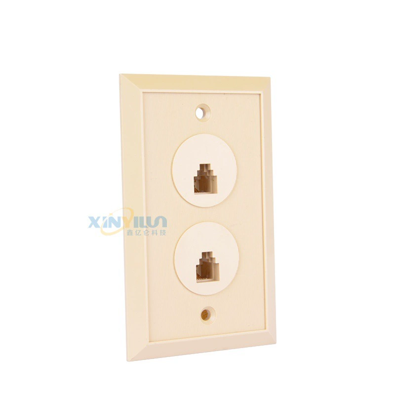 Телефонная панель с двумя отверстиями в американском стиле, Телефонная настенная панель с двумя отверстиями, тип 120 бежевого цвета RJ11 6P4C
