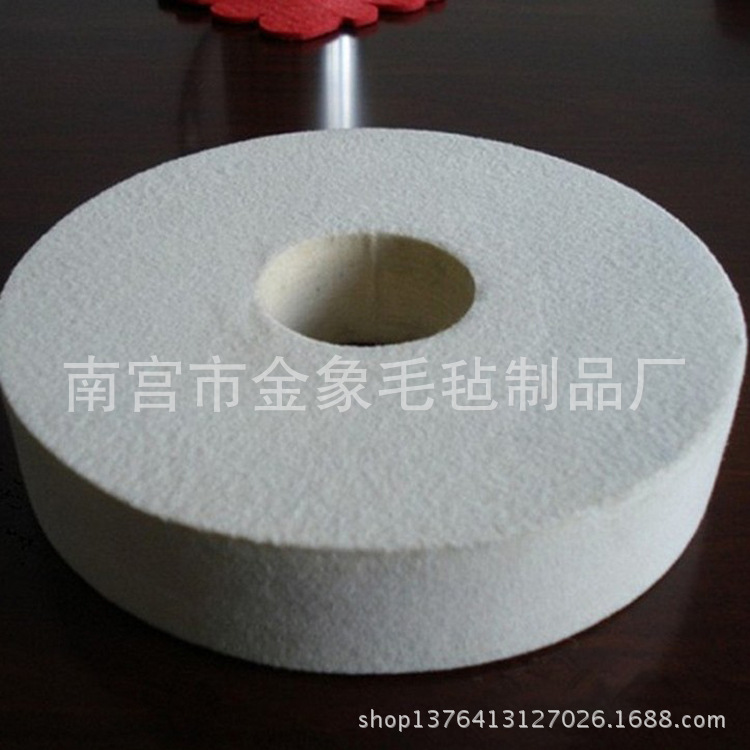 供应 高密度羊毛毡轮 直径500mm 可做100mm 密度1.0克 羊毛毡轮