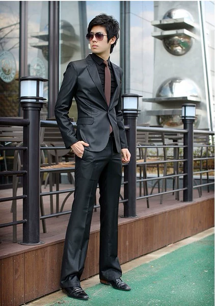 Bright black matte one button